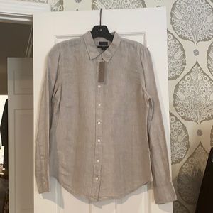 Tan linen J Crew shirt
